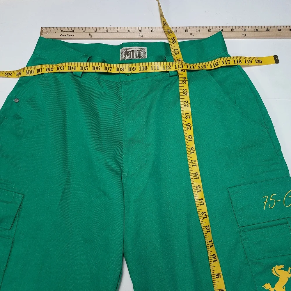 BTL Vintage Y2K Bright Green Cargo Shorts Size Mens 34